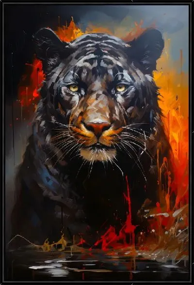 Картина Пантера в стиле мастихин №10