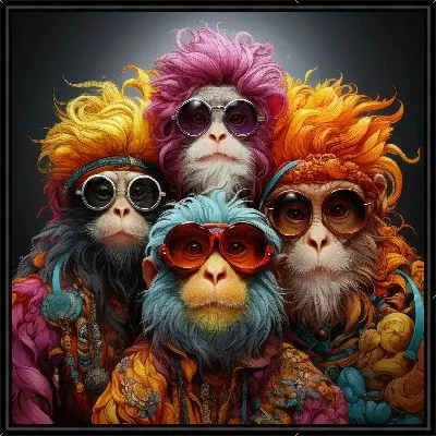 Картина 4 модные обезьяны в очках