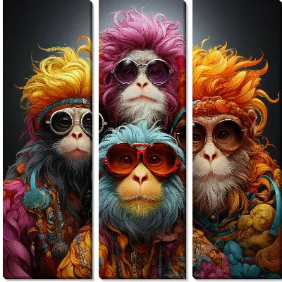 4 модные обезьяны в очках