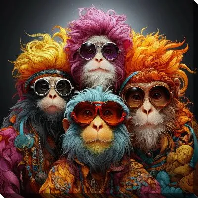 4 модные обезьяны в очках