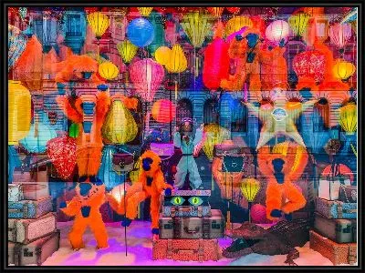 Картина Граффити с обезьянами