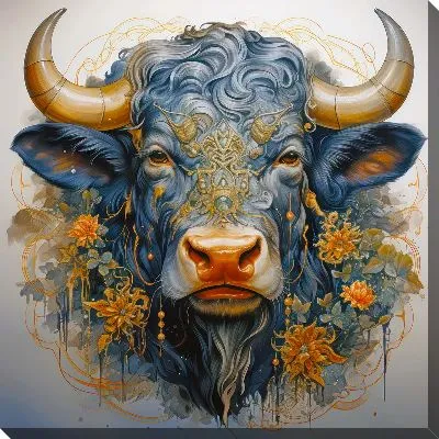 Бык в арт стиле №24