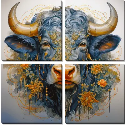 Бык в арт стиле №24
