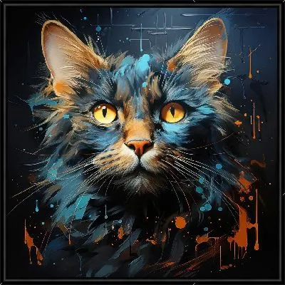 Картина Кот в стиле мастихин №30