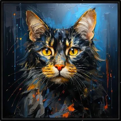 Картина Кот в стиле мастихин №31