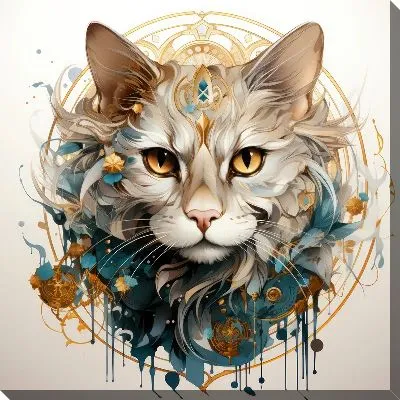 Картина маслом Арт кот №32
