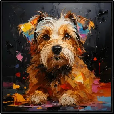 Картина Джек Рассел терьер в стиле мастихин