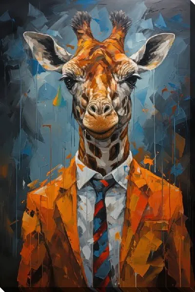Картина маслом Жираф в желтом пиджаке