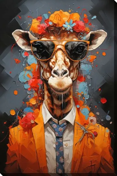 Картина маслом Жираф в солнечных очках