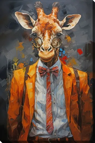 Картина маслом Жираф в модных очках