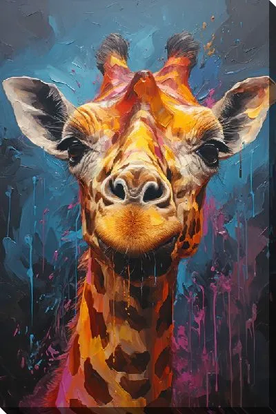 Картина маслом Яркий портрет жирафа