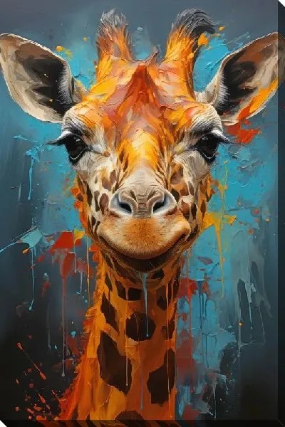 Картина маслом Жираф в стиле мастихин №2