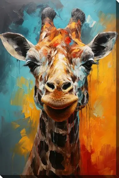 Картина маслом Жираф в стиле мастихин №5