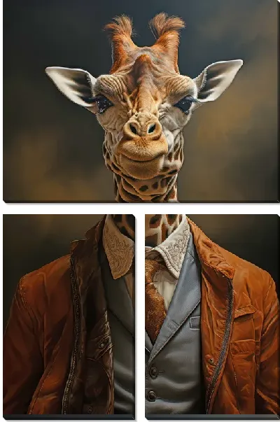 Модульная картина Жираф в костюме