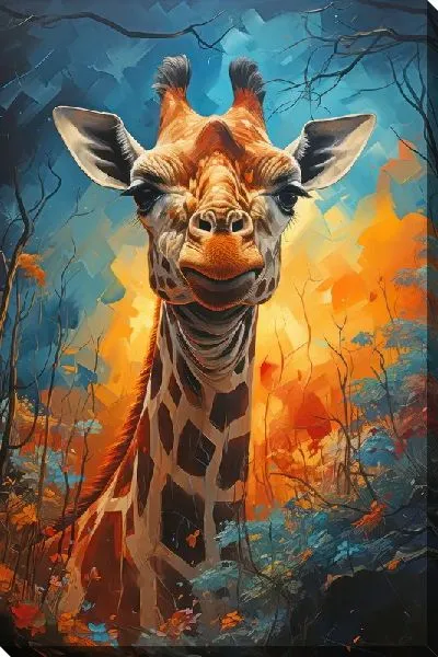 Картина маслом Жираф в стиле мастихин №7