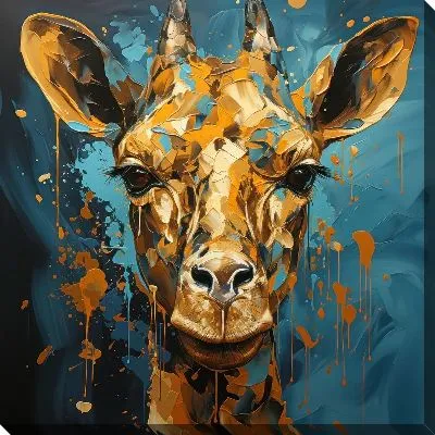 Картина маслом Жираф в стиле мастихин №30