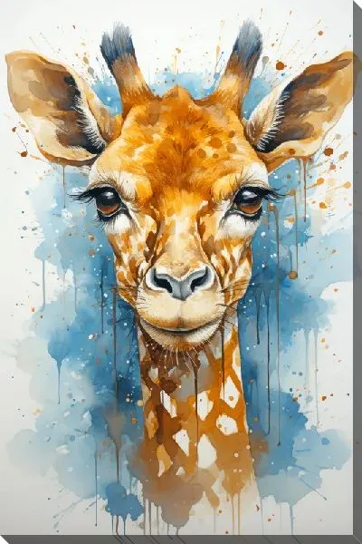 Картина маслом Жираф в стиле акварель №3