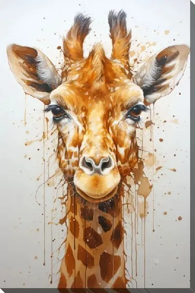 Картина маслом Жираф в стиле акварель №6