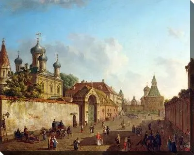 Картина Москва. Вид от Лубянки на Владимирские ворота (View from the Lubyanka, Moscow at Vladimir Gate)