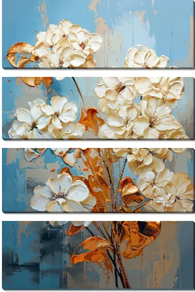 Модульная картина Золотые гортензии №6