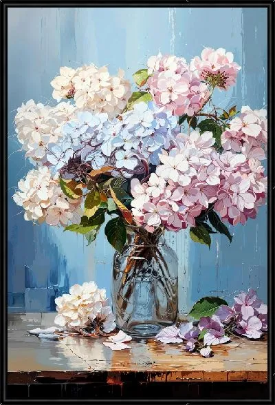 Картина Гортензии в вазе №15