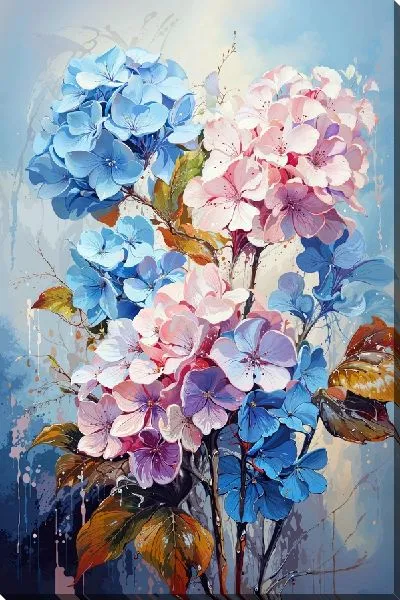 Картина маслом Букет гортензий №30