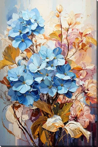 Картина маслом Букет гортензий №301