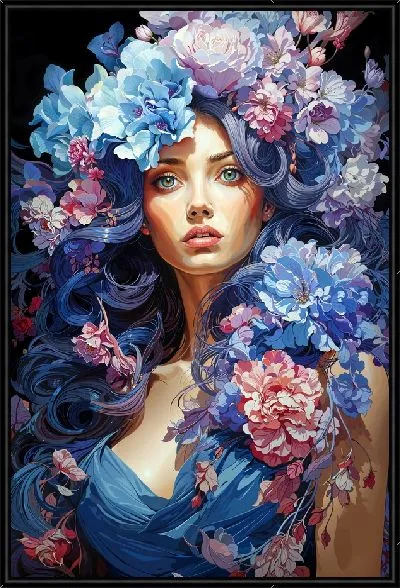 Картина Девушка с гортензиями на голове №21