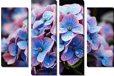 Модульная картина Макро гортензии №4