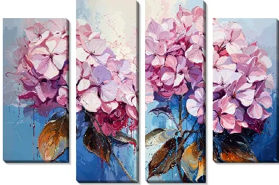 Модульная картина Веточки гортензий №3