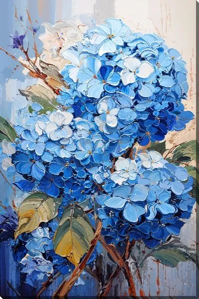 Картина маслом Бутоны гортензий №63