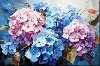 Картина маслом Бутоны гортензий №65