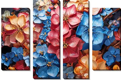Модульная картина Объёмные гортензии