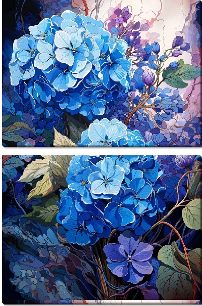 Модульная картина Гортензии №81