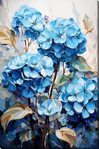 Картина маслом Гортензии №82