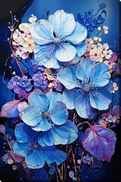 Картина маслом Гортензии №83