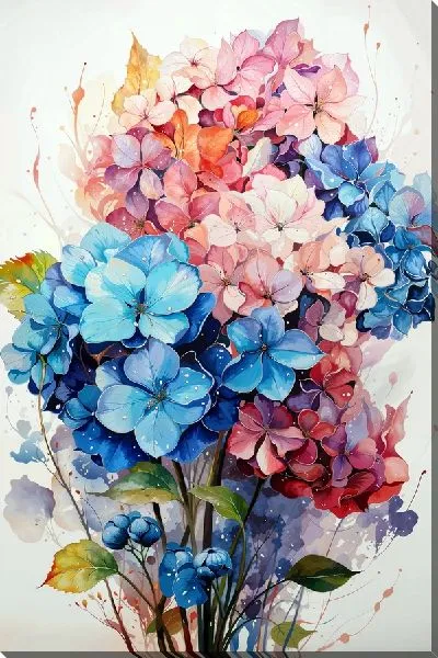 Картина маслом Гортензии №85