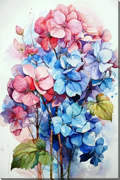 Картина маслом Гортензии №86