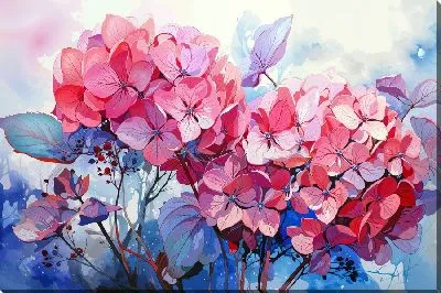 Картина маслом Гортензии №88