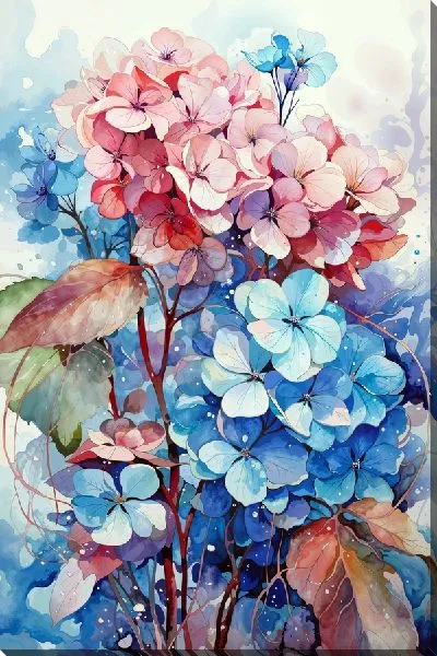 Картина маслом Гортензии №89