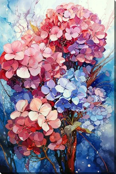 Картина маслом Гортензии №92