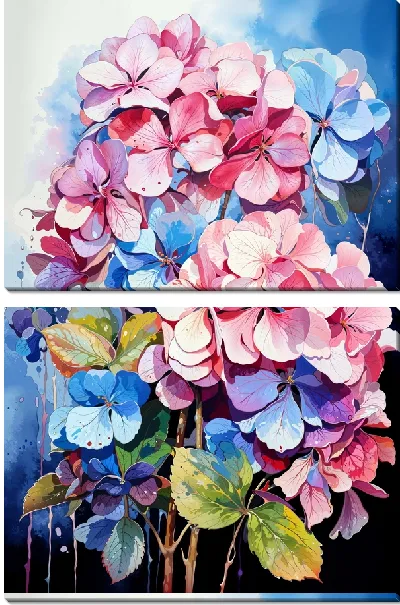 Модульная картина Гортензии №94