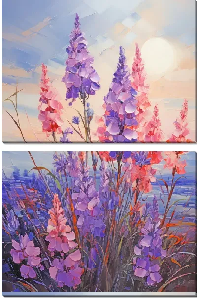 Модульная картина Полевая лаванда №2