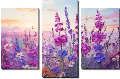 Модульная картина Полевая лаванда №5