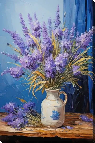 Картина маслом Букет с лавандой №601