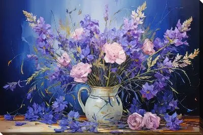 Картина маслом Букет с лавандой №61