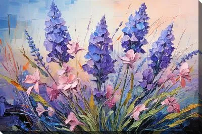 Картина маслом Лаванда в стиле мастихин