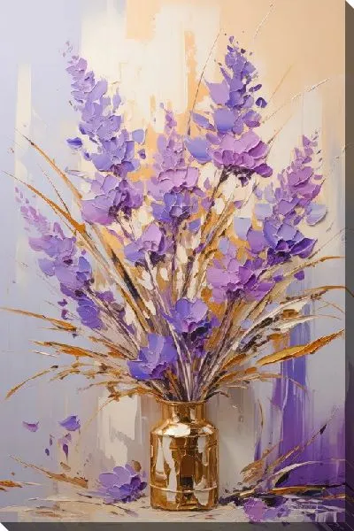 Картина маслом Лаванда в стиле мастихин №5