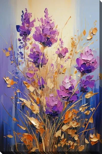 Картина маслом Лаванда в стиле мастихин №6