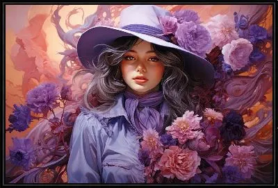 Девушка с лавандой №1